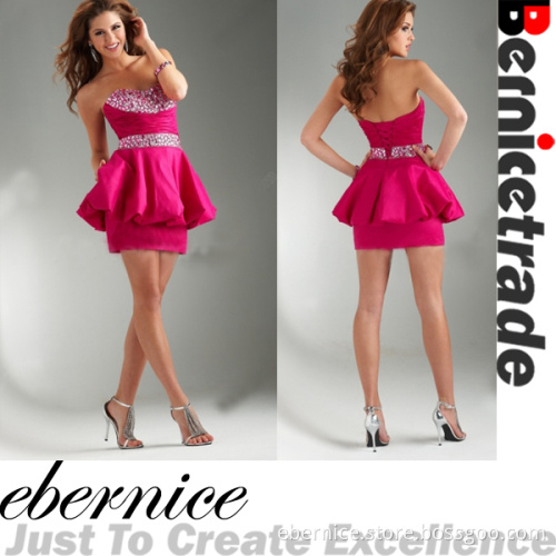 New Sexy Plum Mini Taffeta Ball Gown Cocktail Dresses